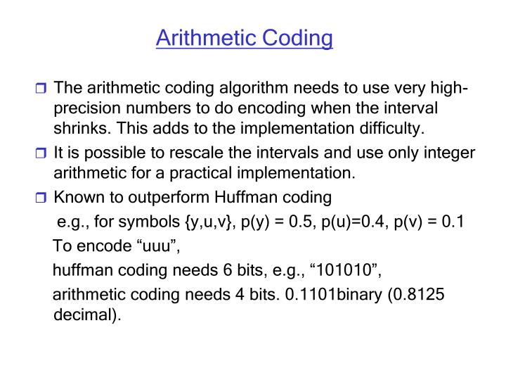 arithmetic coding ppt